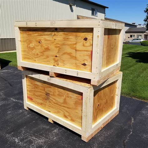 large wooden shipping crates.